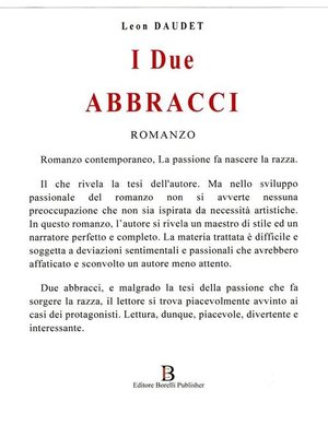 cover image of I due Abbracci